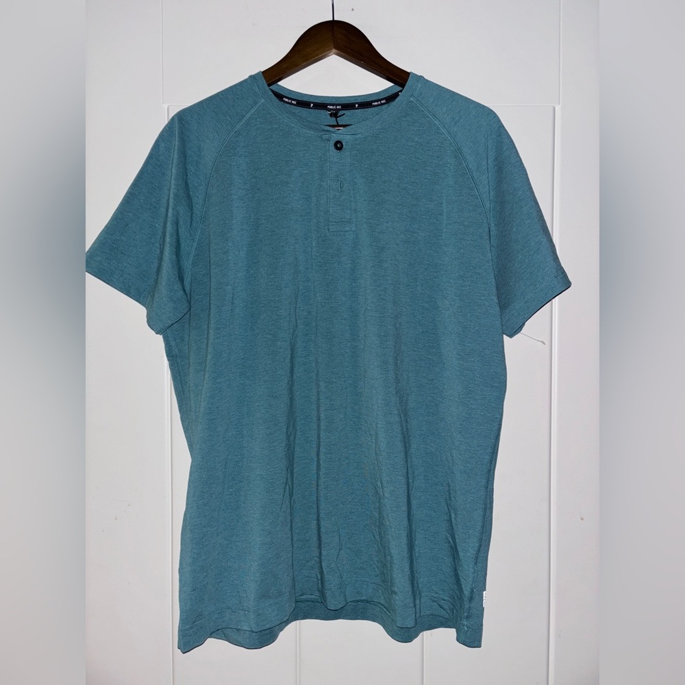 Public Rec Go-To-Henley Pima‎ Cotton Blend Men Tee Shirt Men L Outdoor Trail NEW